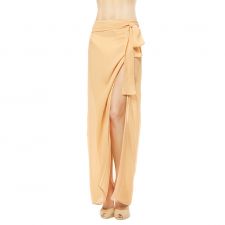 Ombre Floral Long Sarong Skirt Beige